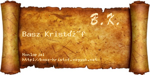 Basz Kristóf névjegykártya